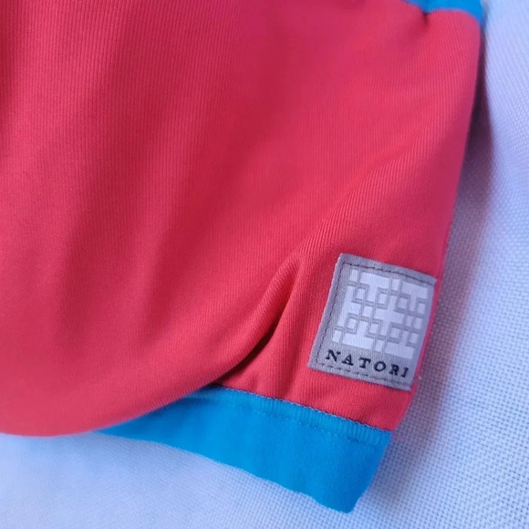 Natori Yogi High-Impact Underwire Sports Bra Molded Cups Adjustable 34D Red/Blue - Picture 3 of 10